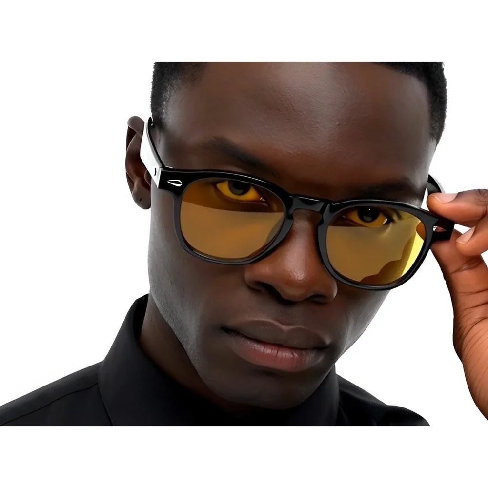 Sunglasses Orange Tinted Lenses Lightweight, Summer Fashion, Outdoor Gear Men‎